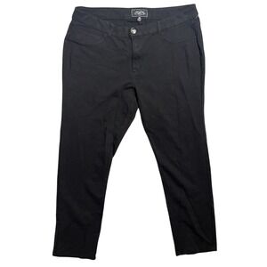 One One Women's Black Embellished Stretch Knit Pants Size 16 Straight Leg